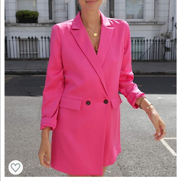 the drop Jackets & Blazers - The Drop Amazon Fuchsia Long Blazer XS NWOT